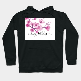 Watercolor Blossoms Floral Birthday Card | Greeting Card Hoodie